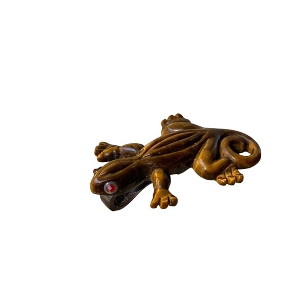 Whitney Kelly Tigers Eye Gecko lizard Pendant Carnelian Eyes - Picture 1 of 4